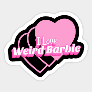 I heart Love Weird Barbie Sticker